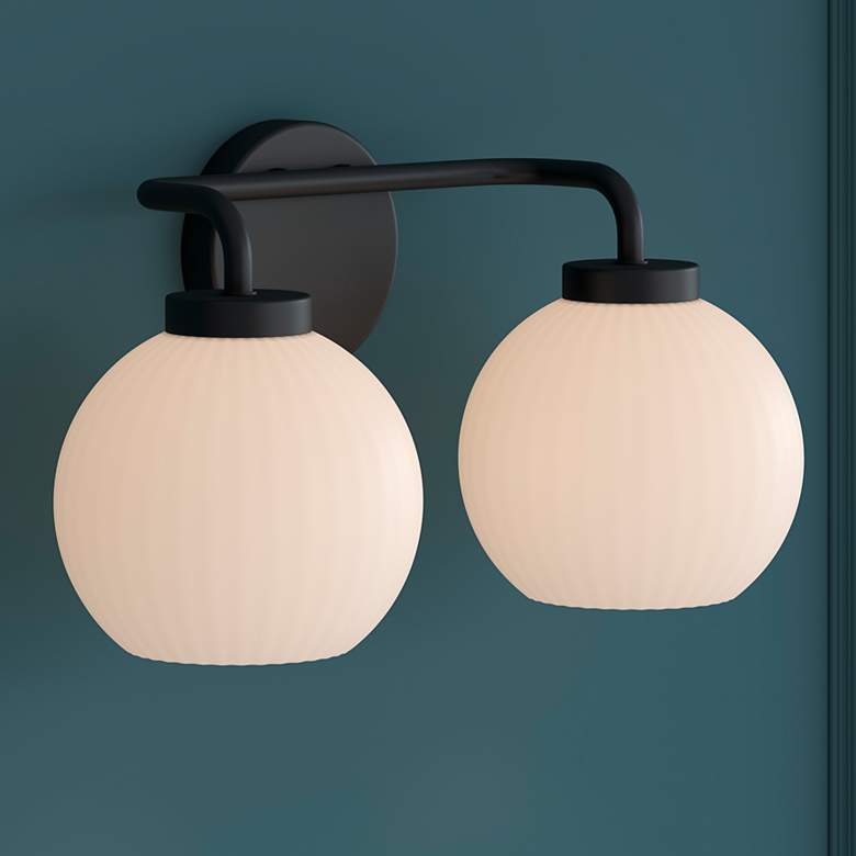 Image 1 Millennium Lighting Oprah 2-Light Vanity Light in Matte Black