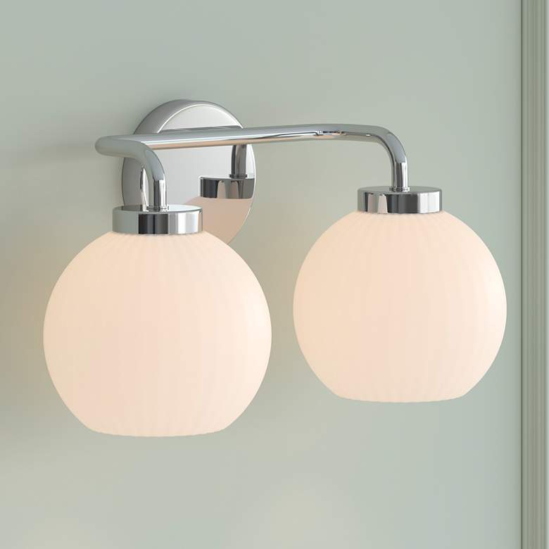 Image 1 Millennium Lighting Oprah 2-Light Vanity Light in Polished Nickel
