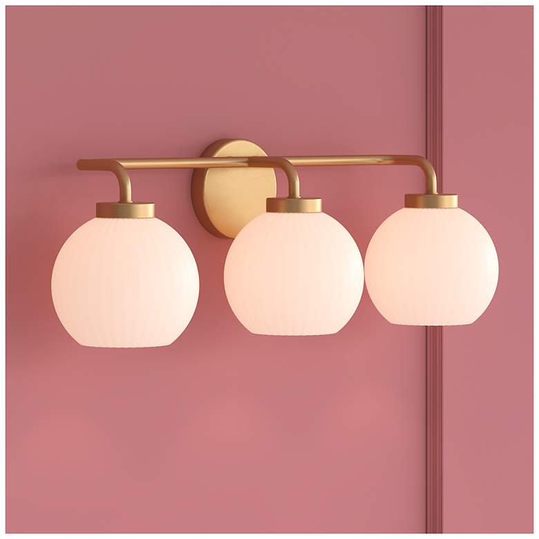 Image 1 Millennium Lighting Oprah 3-Light Vanity Light in Vintage Brass