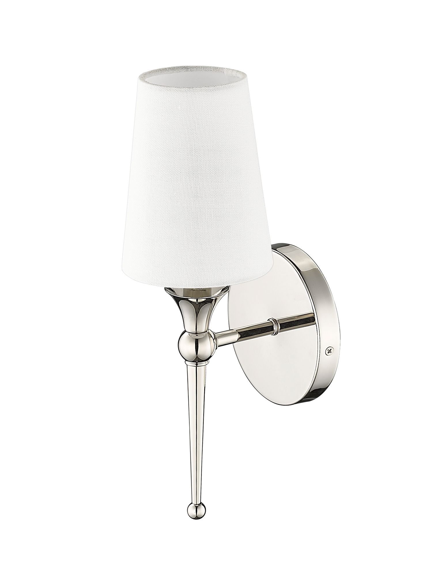 Image 4 Millennium Lighting Polished Nickel Wall Sconce with White Linen Shade more views