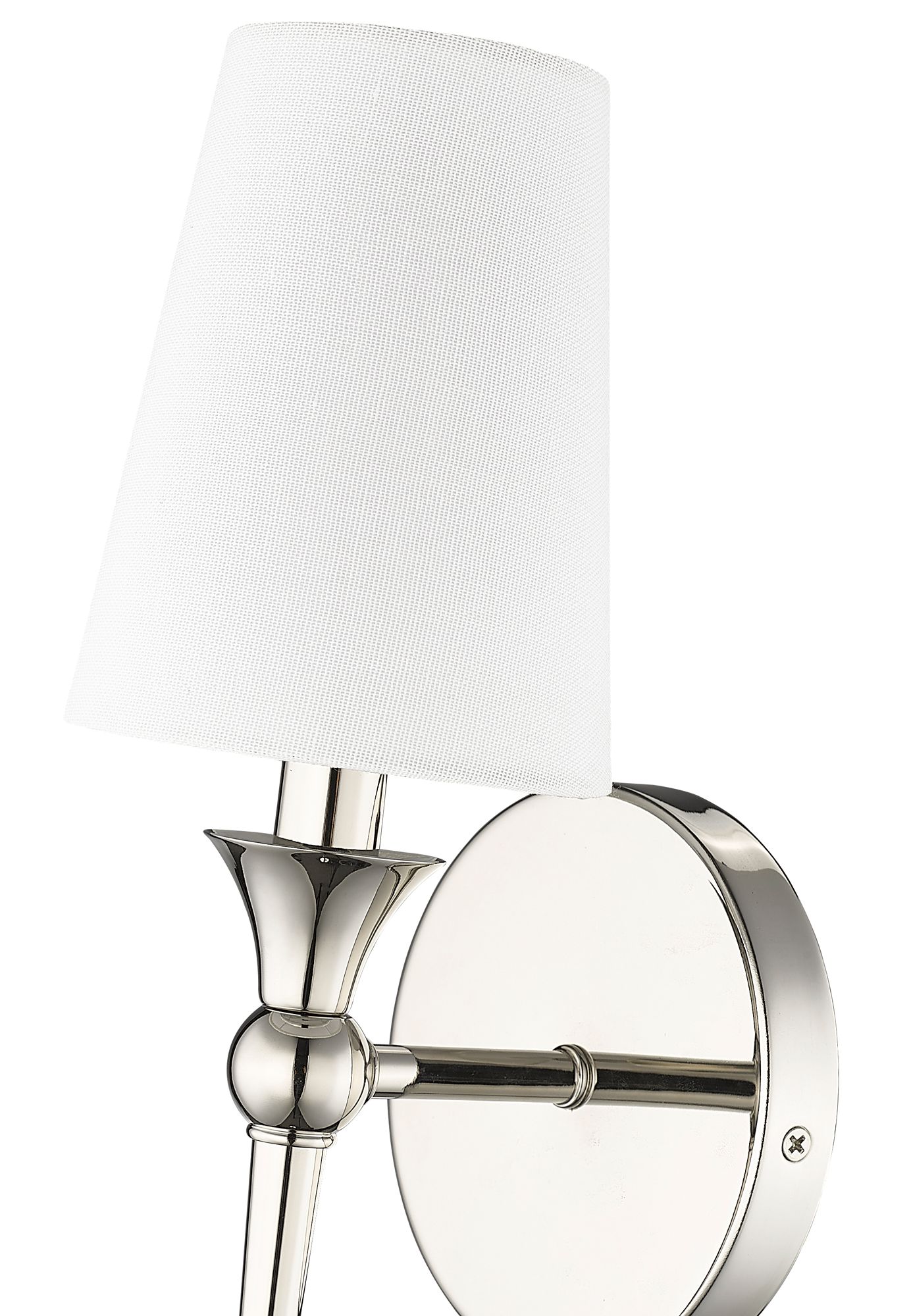 Image 5 Millennium Lighting Polished Nickel Wall Sconce with White Linen Shade more views