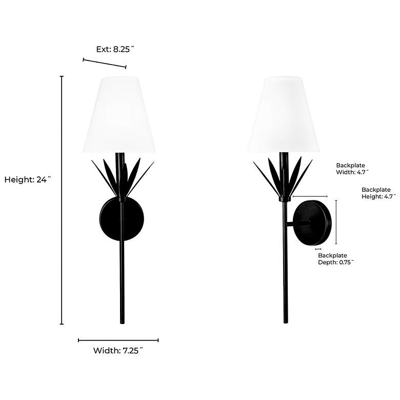 Image 7 Millennium Lighting Primrose 24 Inch High 1-Light Sconce in Textured White more views