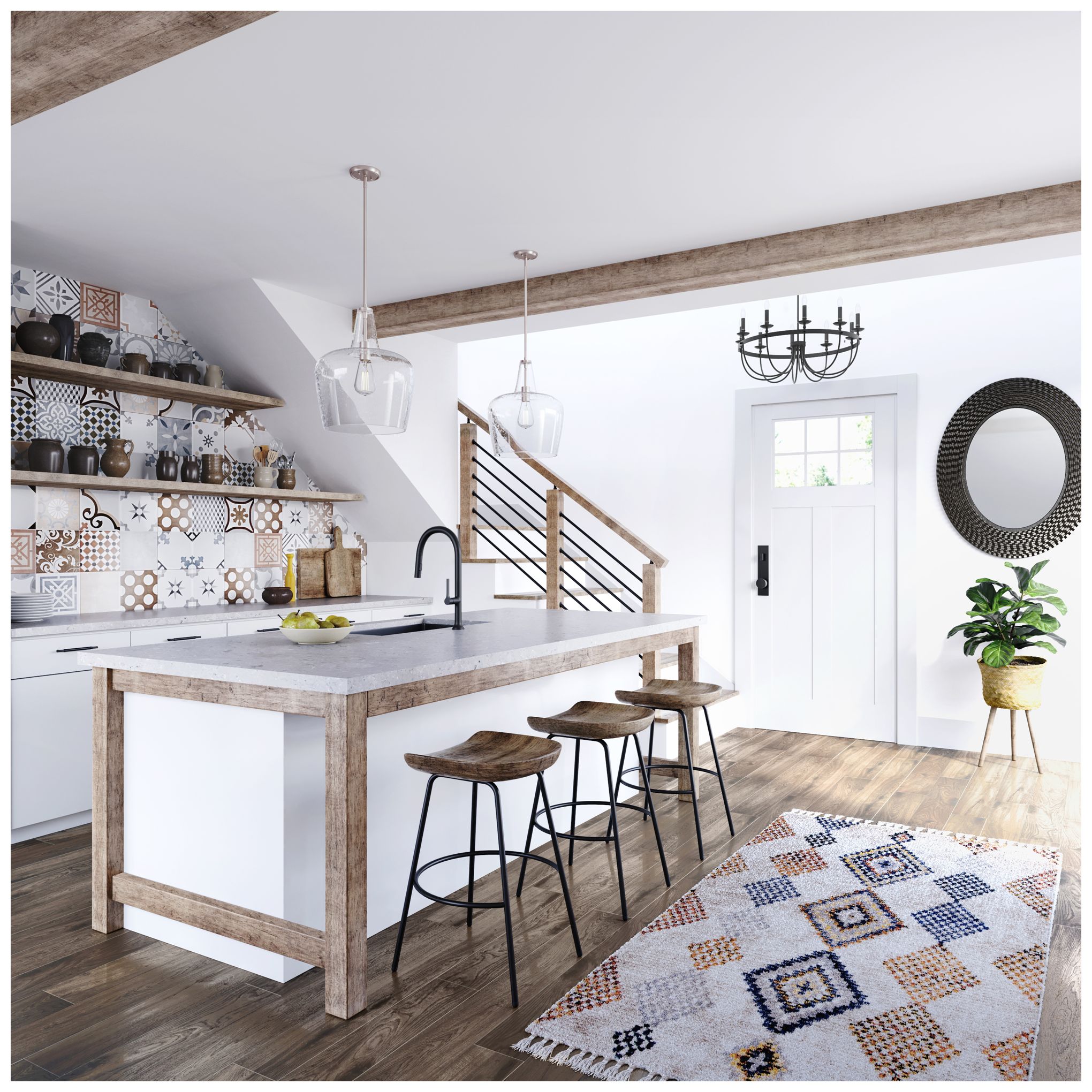 Image 3 Millennium Lighting Puckette 1-Light Pendant in Brushed Nickel more views