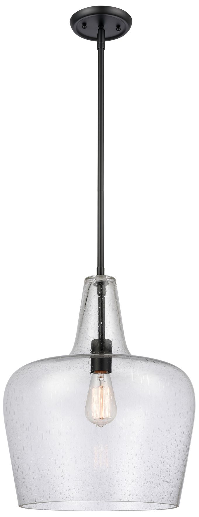 Image 2 Millennium Lighting Puckette 1-Light Pendant in Matte Black more views