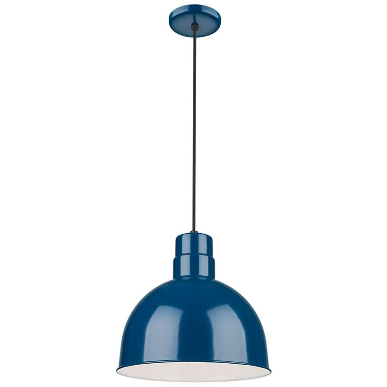 Image 1 Millennium Lighting R Series 1 Light 12" Cord Hung Bowl Shade Navy Blu