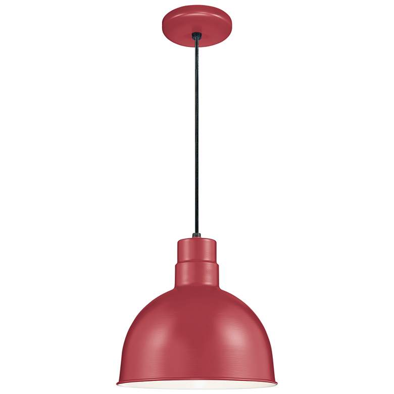 Image 1 Millennium Lighting R Series 1 Light 12" Cord Hung Deep Bowl Shade Red