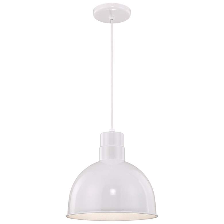 Image 1 Millennium Lighting R Series 1 Light 12" Cord Hung Deep Bowl Shade Whi