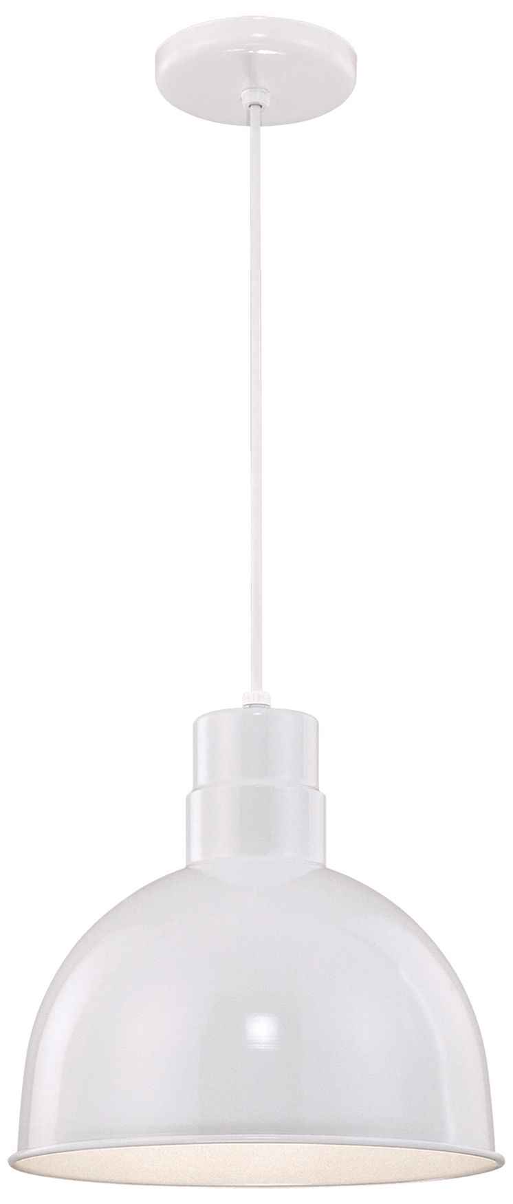 Image 2 Millennium Lighting R Series 1 Light 12" Cord Hung Deep Bowl Shade Whi more views