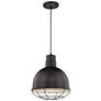 Millennium Lighting R Series 1 Light 12" Cord Hung Deep Shade Black