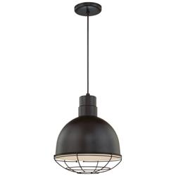 Millennium Lighting R Series 1 Light 12" Cord Hung Deep Shade Black
