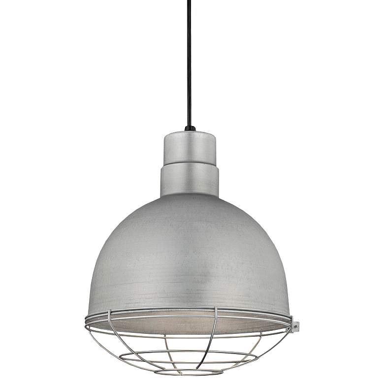 Image 1 Millennium Lighting R Series 1 Light 12" Cord Hung Deep Shade Galvaniz
