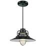 Millennium Lighting R Series 1 Light 14" Cord Hung Railroad Shade Black