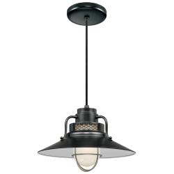 Millennium Lighting R Series 1 Light 14" Cord Hung Railroad Shade Black