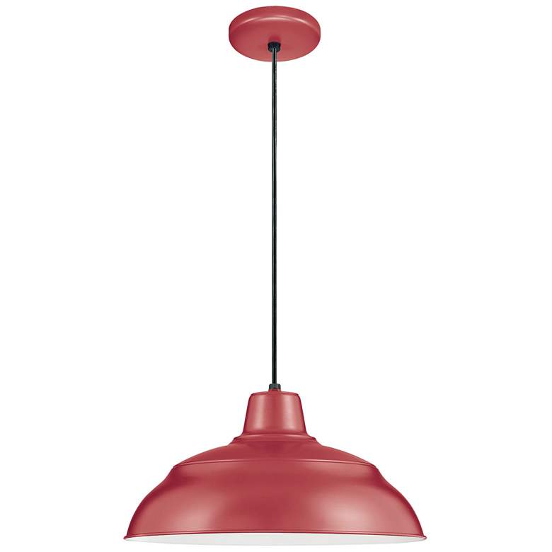 Image 1 Millennium Lighting R Series 1 Light 14 inch Cord Hung Warehouse Red