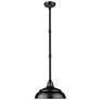 Millennium Lighting R Series 1 Light 14" Pendant Fixture in Satin Black