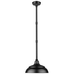 Millennium Lighting R Series 1 Light 14" Pendant Fixture in Satin Black