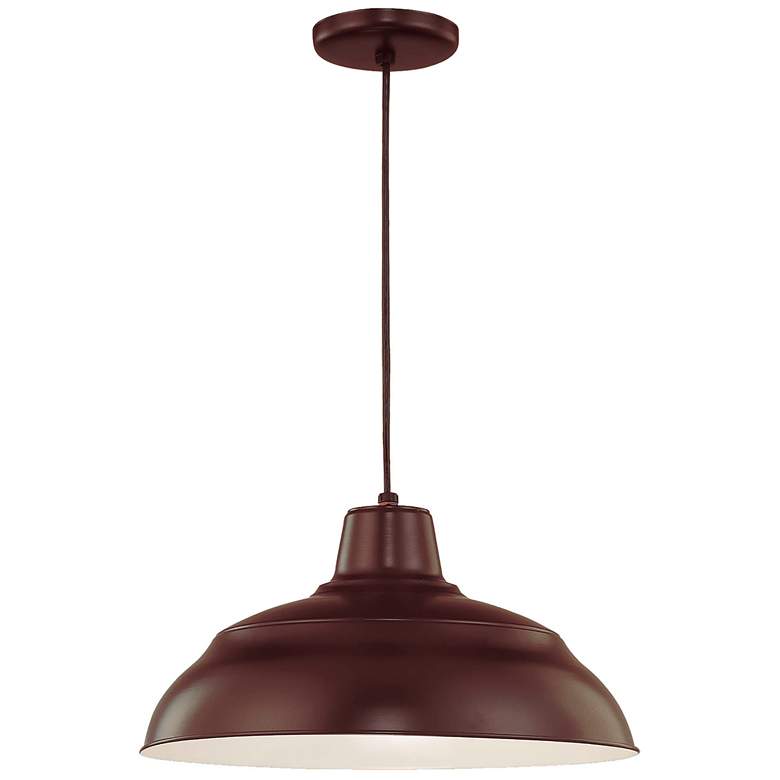 Image 1 Millennium Lighting R Series 1 Light 17" Cord Hung Warehouse Shade Bla