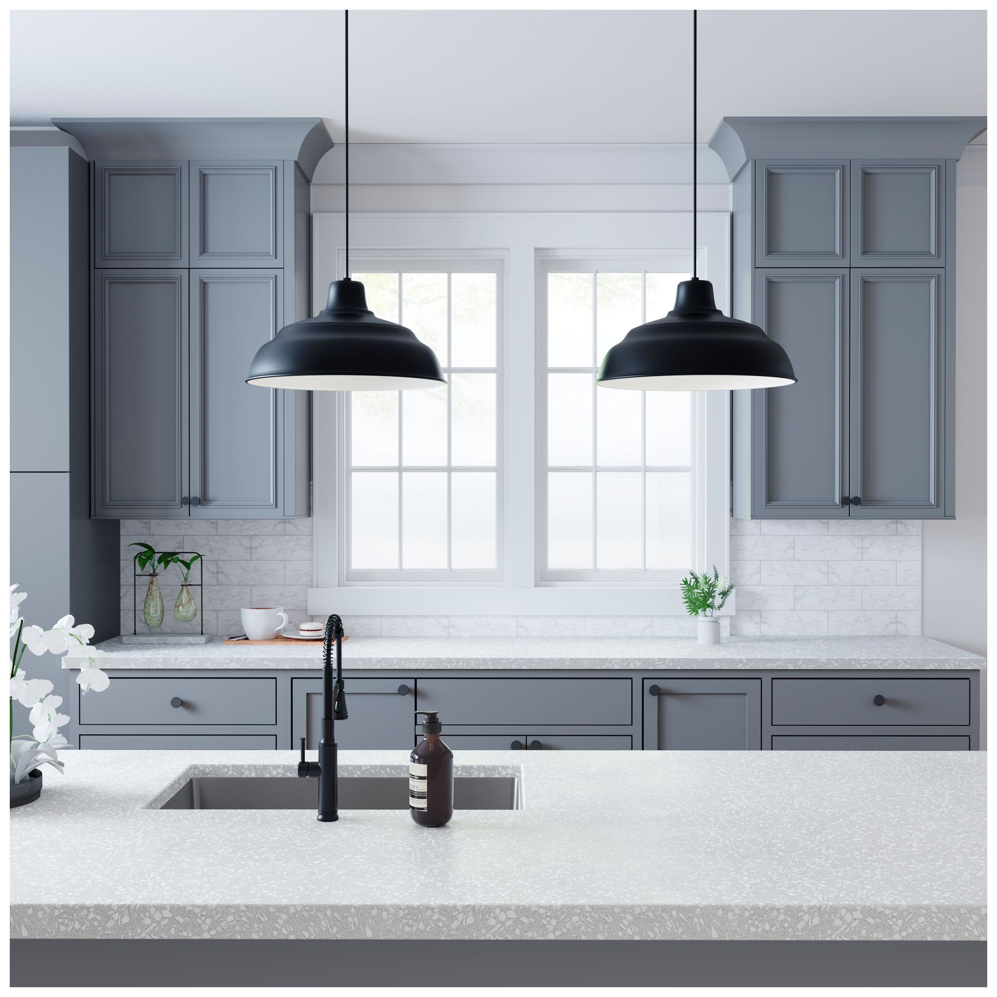 Image 6 Millennium Lighting R Series 1 Light 17" Cord Hung Warehouse Shade Bla more views