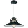 Millennium Lighting R Series 1 Light 18" Cord Hung Railroad Shade Black
