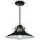 Millennium Lighting R Series 1 Light 18" Cord Hung Railroad Shade Black