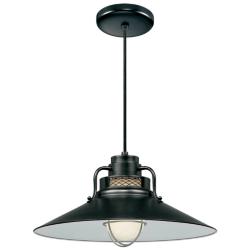 Millennium Lighting R Series 1 Light 18" Cord Hung Railroad Shade Black