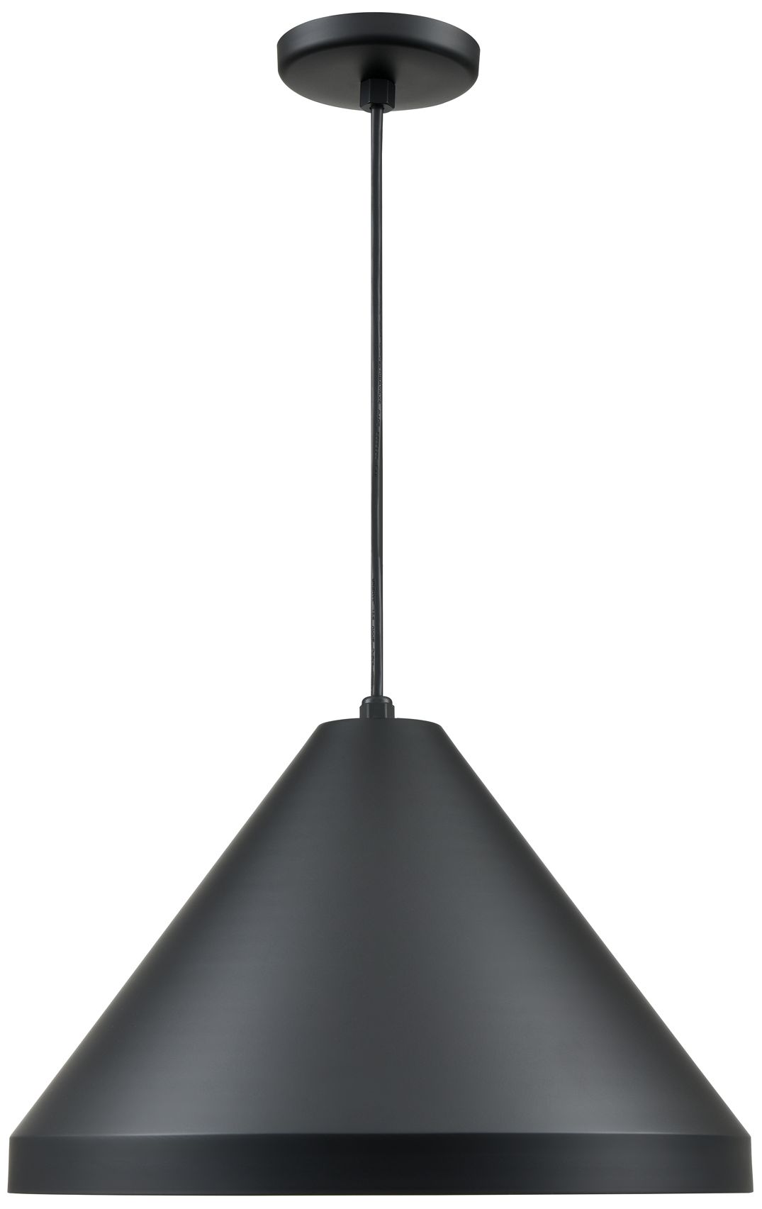 Thumbnail2 of Millennium Lighting R Series 1-Light Cord Hung Cone Pendant in Satin Black more views