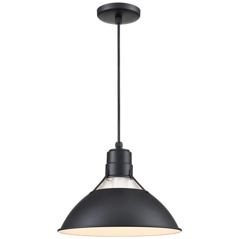 Image 1 Millennium Lighting R-Series 1-Light Cord Hung Glass Cone in Satin Black