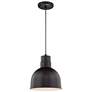 Millennium Lighting R Series 1-Light Cord Hung Pendant in Satin Black