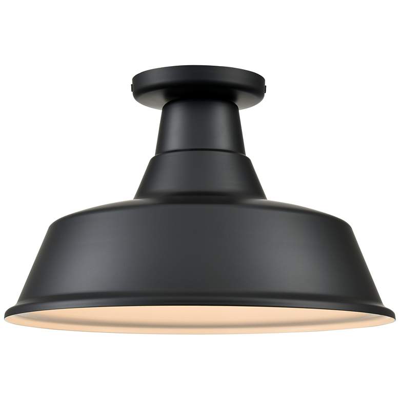 Image 1 Millennium Lighting R Series 1-Light Indoor Semi-Flush in Satin Black