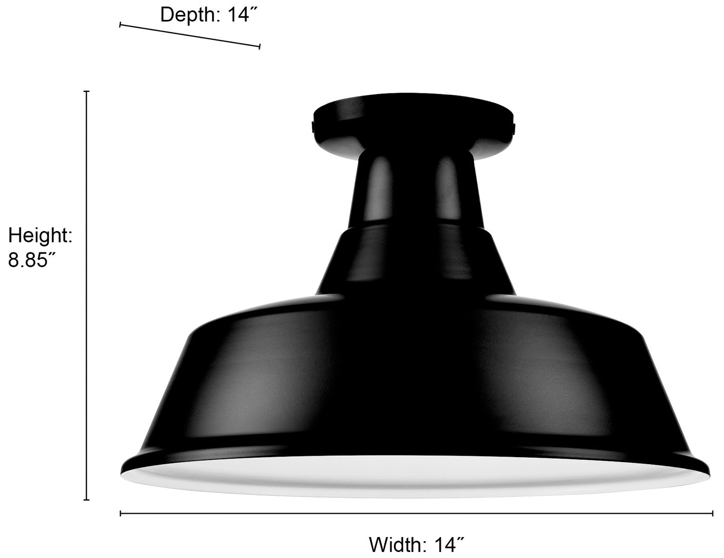 Image 7 Millennium Lighting R Series 1-Light Indoor Semi-Flush in Satin Black more views