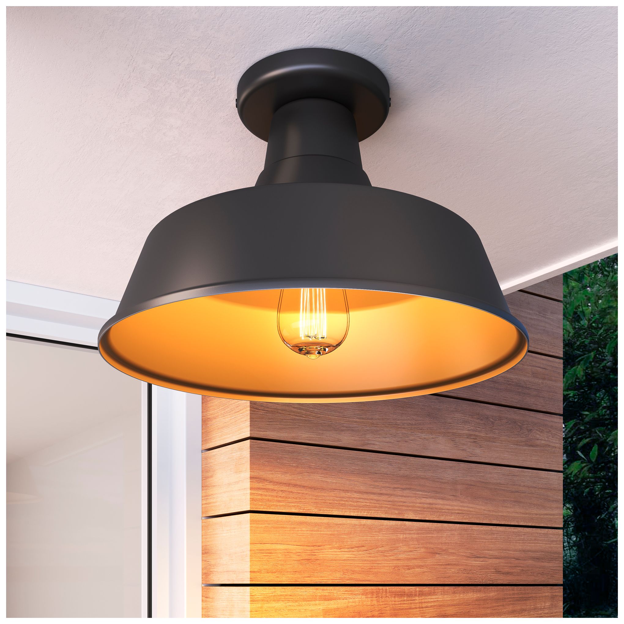 Millennium Lighting R Series 1-Light Indoor Semi-Flush in Satin Black