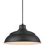 1_Millennium Lighting R Series 1 Light LED 17" Cord Hung Warehouse Shade BLK