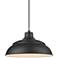 Millennium Lighting R Series 1 Light LED 17" Cord Hung Warehouse Shade BLK