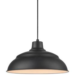 Millennium Lighting R Series 1 Light LED 17" Cord Hung Warehouse Shade BLK