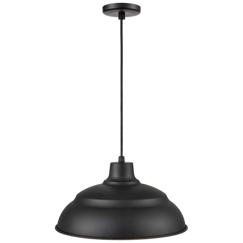 Image 3 Millennium Lighting R Series 1 Light LED 17" Cord Hung Warehouse Shade BLK more views