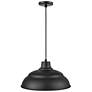 3_Millennium Lighting R Series 1 Light LED 17" Cord Hung Warehouse Shade BLK more views