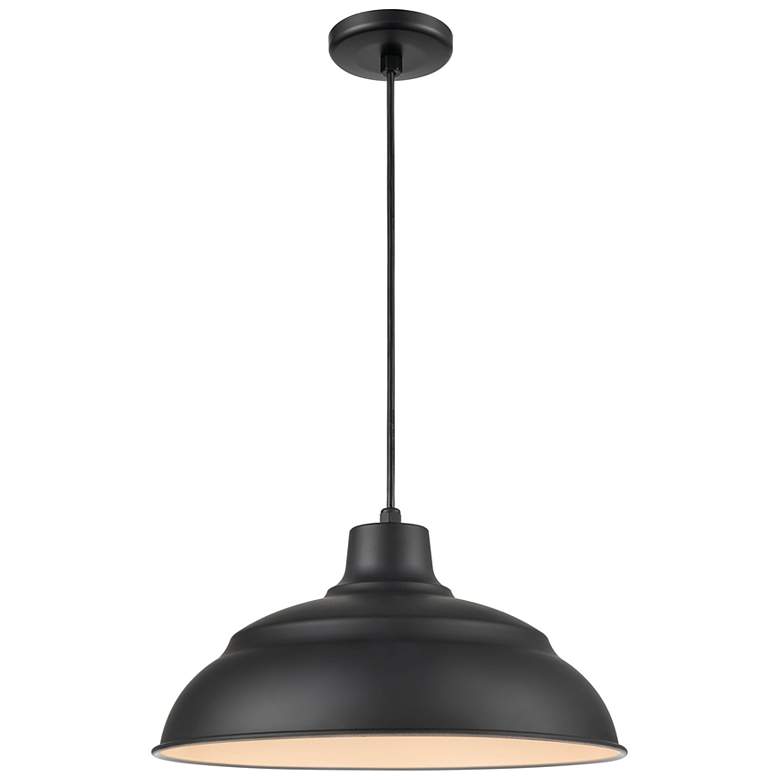 Image 4 Millennium Lighting R Series 1 Light LED 17" Cord Hung Warehouse Shade BLK more views