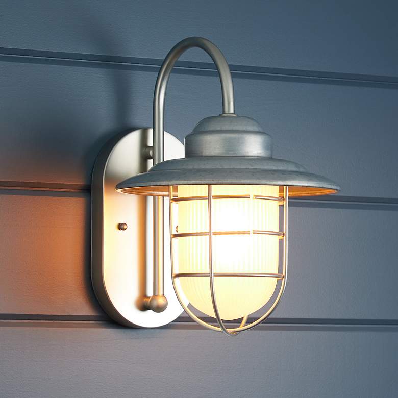 Image 1 Millennium Lighting R Series 1-Light Outdoor Wall Sconce in Galvanized