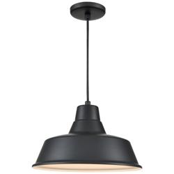 Millennium Lighting R-Series 14" Wide Satin Black Industrial Pendant