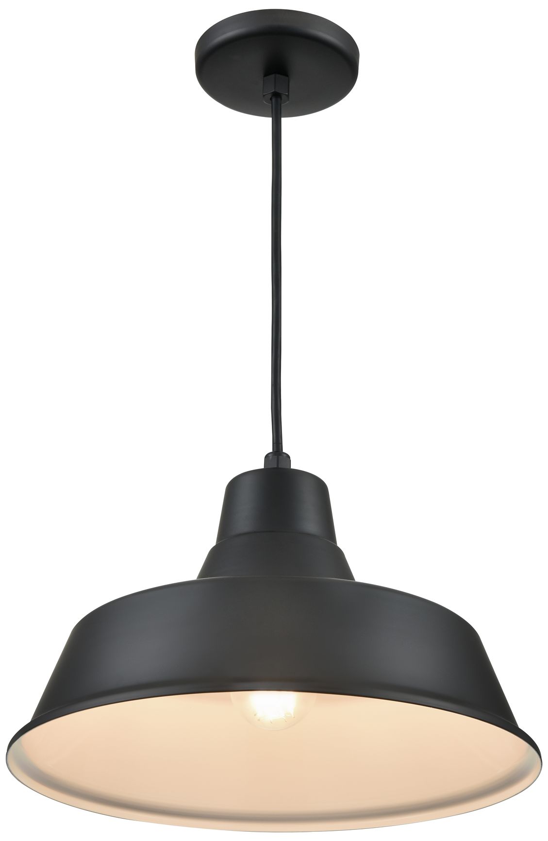 Image 2 Millennium Lighting R-Series 14" Wide Satin Black Industrial Pendant more views