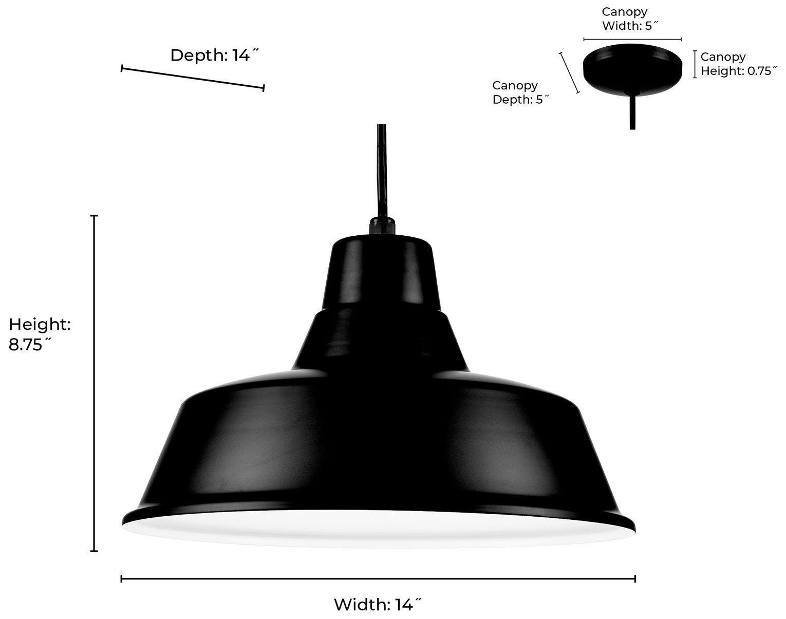 Image 7 Millennium Lighting R-Series 14" Wide Satin Black Industrial Pendant more views
