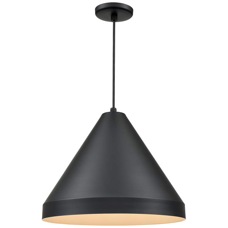 Image 1 Millennium Lighting R Series Cord Hung Cone Pendant in Satin Black