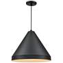 Millennium Lighting R Series Cord Hung Cone Pendant in Satin Black