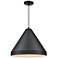 Millennium Lighting R Series Cord Hung Cone Pendant in Satin Black
