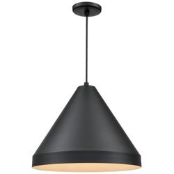 Millennium Lighting R Series Cord Hung Cone Pendant in Satin Black