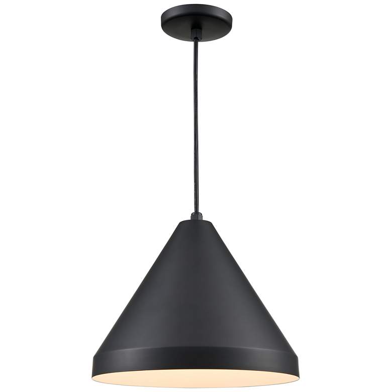 Image 1 Millennium Lighting R Series Cord Hung Cone Pendant in Satin Black