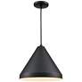 Millennium Lighting R Series Cord Hung Cone Pendant in Satin Black
