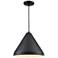 Millennium Lighting R Series Cord Hung Cone Pendant in Satin Black
