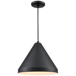 Millennium Lighting R Series Cord Hung Cone Pendant in Satin Black