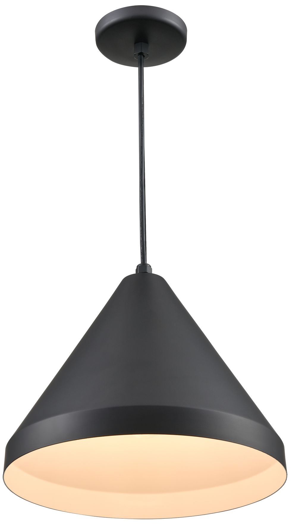 Image 3 Millennium Lighting R Series Cord Hung Cone Pendant in Satin Black more views